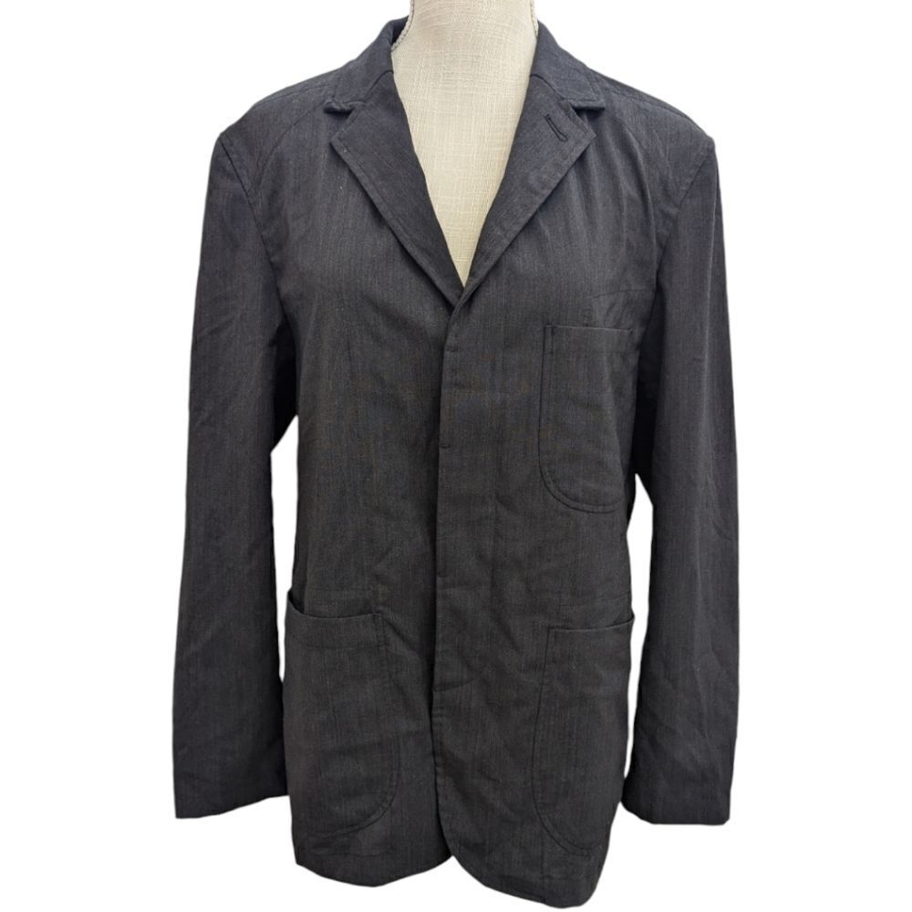 Baldwin Women's Black/Charcoal Blazer Jacket Wool Blend Size M